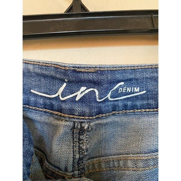 INC Denim Jeans With Graphic Going Down The Side Of The Leg. Sz.8 - Picture 8 of 9